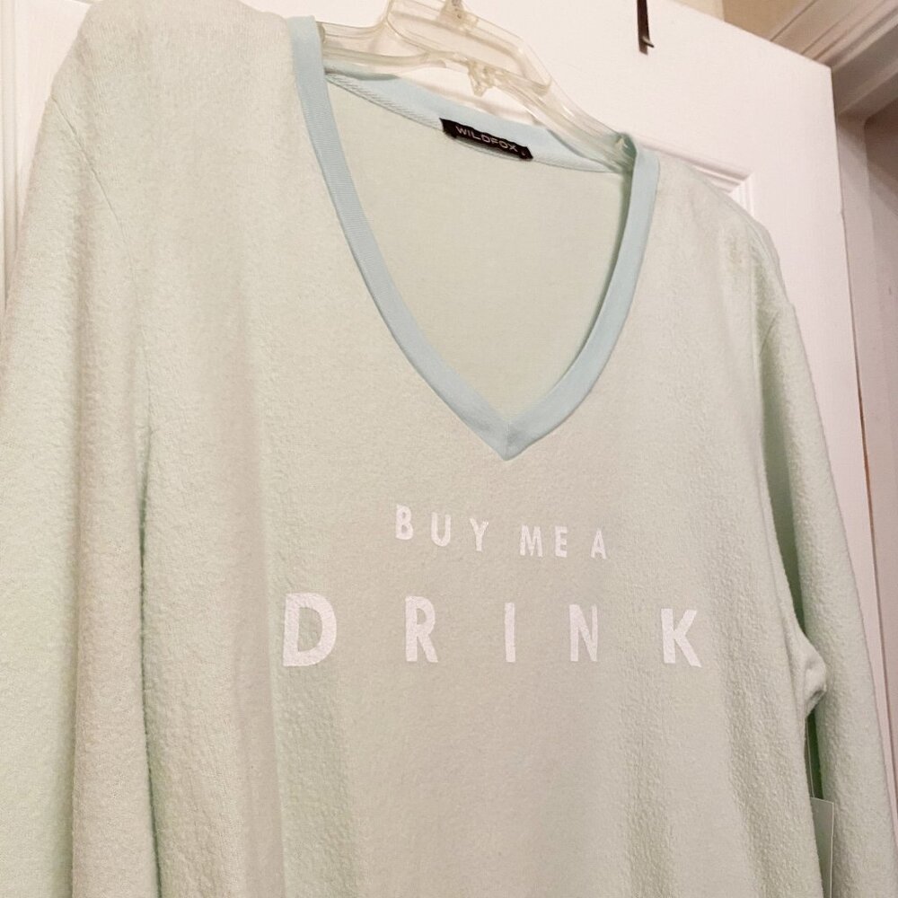 New Wildfox 'Buy Me a Drink' Cozy V-Neck Pullover